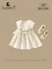 Vestido de Niña Verano Nuevo Estilo Bebé e Infantil Clase A Vestido de Princesa para Bebé Cuello de Muñeca Estampado con Fresas Pequeñas Ropa Infantil
