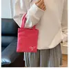 Bolso Lindo Dopamina con Bordado de Lazo, Lona Portátil Sencilla para Teléfono Móvil y Billetera para Salidas