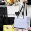 Nueva bolsa tote cuadrada con espejo para ramo, bolsa de regalo de San Valentín, bolsa de papel para arreglo floral de florista, bolsa tote