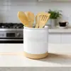 Exportar Pote de Armazenamento de Utensílios de Cozinha de Areia Cerâmica Personalizado Porta-Faca Garfo Pá Balde de Ferramentas de Cerâmica Tubo de Armazenamento de Louça