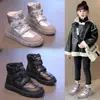 Moda para Niñas Estilo Coreano Sencillo Velcro Caña Baja Botas de Nieve Infantiles 2026 Otoño/Invierno Nueva Llegada Felpa Adicional Cálidas Botas de Algodón
