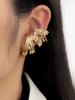 Aretes de metal de alta gama a la moda para toda la oreja, enrollados con múltiples anillos, dos formas de uso, personalizados, combinan con todo, para mujer, tipo botón, clip para la oreja