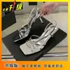 Sandalias de verano estilo hada con tiras cruzadas y tacón alto, 2025, a la moda y elegantes, con tiras finas, un tacón delicado y diseño de punta abierta