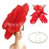 Tocado europeo y americano exagerado nupcial accesorios para el cabello de flores grandes baile carreras festival diadema bombín tocado navideño traje de accesorios para el cabello
