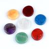 1783-Siete Chakras Ágata Natural Cristal 20mm Redondo Siete Venas Símbolos de Yoga Juego de 7