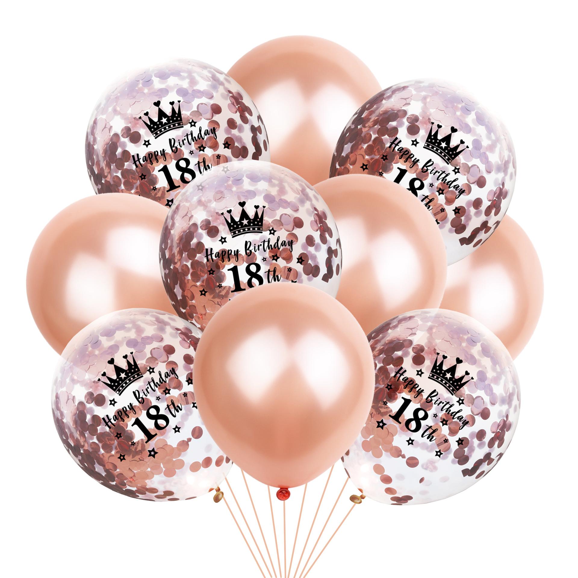 皇冠18气球+玫瑰金气球