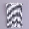 Ropa de Mujer Transfronteriza 2024 Nuevo Estilo Europeo y Americano Cuello Redondo Versátil Sin Mangas Camisetas Tops con Hombreras para Mujer Venta al por Mayor