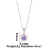 Collar Colgante de Acero Inoxidable Estilo Retro Lujo Ligero Girasol Circonia Cadena para Clavícula Cuadrado Ovalado Piedras Preciosas Multicolor para Mujer