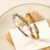 Pulsera de acero inoxidable con cruz de diamantes chapada en oro de nuevo diseño transfronterizo, pulsera de acero de titanio pulido al por mayor