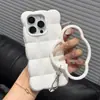 Funda de teléfono de color liso con patrón de olas y nubes, compatible con iPhone 18 y Apple 17 Pro Max, con un anillo en forma de nube y protección contra caídas
