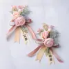 Estética Rosa Champaña Rosa Hortensia Ramillete Flor de Muñeca Novio Novia Padrino Dama de Honor Boda Flor de Solapa