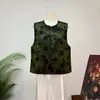 Novo Estilo Chinês Vento Nacional Padrão Escuro Jacquard Retro Leve Luxo Colete 2026 Outono Novo Gola Redonda Solto Sem Mangas Colete Colete Ombro Feminino