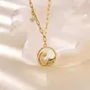 Aliexpress Nova Onda Árvore de Coco Redondo Geométrico Pingente Colar Feminino Estilo Praia Férias Corrente da Clavícula Dropshipping