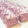 Nova Bolsa Colorida de PP Tecida à Mão DIY Presente de Lua Cheia para Bebê Bolsa Tote Colorida Fresca para Crianças