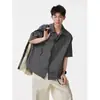 Camisa Plaid Plegada de Manga Corta Estilo Hong Kong 2026 para Hombre, Nueva Tendencia de Verano Ciboy Holgada Casual