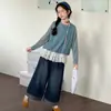Conjunto de Niña Primavera 2026 Nuevo Moderno Top sin Mangas con Adorno de Encaje para Niña y Jeans de Mezclilla Ropa de Primavera para Niños