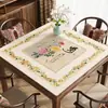 Mantel Cuadrado Estilo Retro Chino para Mesa de Comedor 2026 Nuevo Modelo Lujo Ligero Gama Alta Resistente al Aceite e Impermeable Protector de Superficie para Mesa de Café