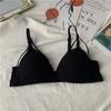 Hermoso Sostén Strapless para Niña Sin Aros Taza Triángulo Francés Color Sólido Abrigador de Pecho Chaleco Bra Cómodo para Estudiante