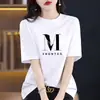 Camiseta de Manga Corta de Algodón Puro Estilo Coreano para Mujer 2026 Nueva Moda de Verano Ajuste Holgado que Cubre el Cuerpo y Luce Adelgazante, Versátil Top Rojo Rosa