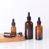Frasco de Óleo Essencial Marrom, Frasco de Vidro Marrom à Prova de Luz para Essência, Frasco com Conta-gotas de Ponta Plástica Marrom, Frasco para Amostra Cosmética