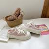 Baikuang 2024 Primavera Cabeça de Boneca Uso Duplo Casual Versátil Tênis Sapatos Brancos Pequenos Estudante Feminina Sapatos Dopamina Femininos