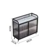 Aparador de Lujo Ligero, Gabinete Moderno Minimalista de Hierro y Vidrio, Barra de Cocina, Estante de Almacenamiento para Apartamentos Pequeños y Medianos