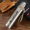 750ml Armadura de Ferro Bala Copo Térmico a Vácuo Grande Capacidade Portátil Outdoor Copo de Água Chaleira Presente Logo Impresso