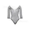 Lingerie Sexy Europeia e Americana Comércio Exterior Body de Rede Saia Sexy Justa ao Corpo Vestido de Malha Xadrez de Manga Longa W540