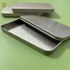Caja Metálica Compacta Push-Pull, Caja para Memoria USB, Caja Metálica para Tarjetas, Caja Metálica con Ventana para Pendientes y Cortaúñas, Caja Metálica con Tapa abatible, Caja Metálica Estañada