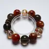 [Três Vidas e Todas as Coisas] Pulseira de Cristal Citrino Natural para Mulheres Mais Fácil de Combinar Flor de Cola Vermelha Pulseira de Peixe Koi com Folha de Ouro Atacado