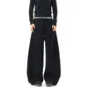 Calça Casual Wide-Leg Retrô Americana para Homens, Forrada com Lã para Outono, Tamanho Grande, Moderna, Calça Casual Pesada para Homens
