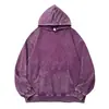 Sudadera con capucha de algodón puro pesado lavado batik desgastado de 350 g para hombre y mujer, sudadera deportiva retro holgada de hombros descubiertos