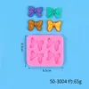 Molde de silicone para decoração de joias de resina com laço de cristal, para artesanato, fondant, bolo e chocolate