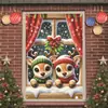 Bestseller transfronterizo Cortinas navideñas para ventanas, cinta para ventanas, tela de fondo, tela colgante, tela de fondo para decoración de fiestas, accesorios de fotografía