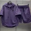 Nova Marca Moderna Moda Casual Conjunto de Verão Masculino e Feminino Simples Versátil Fino Respirável Camiseta e Shorts Conjunto de Duas Peças
