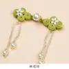 Botones Qipao, Borlas de Cristal Perla, Botones de Disco de Cuatro Agujeros, Accesorios Decorativos de Botones para Camisa Tejidos a Mano Estilo Chino Nuevo