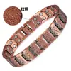 Pulsera antigua de cobre rojo más vendida transfronteriza con cierre de reloj, moda vintage finamente tallada en forma de cruz, joyería magnética completa para parejas al por mayor