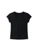 Camiseta de Manga Corta con Cuello en U de Lino Tencel para Mujer, Nueva Colección Verano 2026, Ajustada, Casual, Versátil, Color Sólido