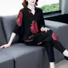 Conjunto de Roupa Feminina de Verão Duas Peças 2026 Moda Estilo Coreano Tamanho Grande Roupa de Mãe Casual Esportivo Conjunto Redutor de Idade Atacado Transfronteiriço