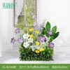Hc-Bz3Grande Flores Artificiales y Plantas Verdes para Decoración de Paisajismo, Combinación de Paisaje Interior, Plantas Falsas Biónicas de Gama Alta