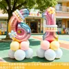 Adecuado para el Día del Niño Globos de Colores con el Número 61 Decoración para Escuela y Jardín de Infantes Montaje de Ambiente y Sesiones de Fotos