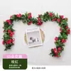 Simulación Transfronteriza Mimbre de Rosa Flor Artificial Pared de Flores Aire Acondicionado Tubería de Agua Mimbre Vestir Arco de Boda Flor Decorativa Enroscada Mimbre