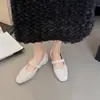 Zapatos Mary Jane de Tira Única Franceses para Mujer 2026 Otoño Zapatos de Felpa Versátiles Suaves sin Cierre Planos Bajos Zapatos de Tira Única