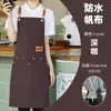 Avental impermeável com impressão de logo, especializado para restaurantes e supermercados, modelo novo para jovens homens e mulheres que trabalham como vendedores