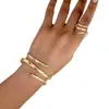 Europeu e Americano Transfronteiriço Novo Exagerado Espiral Largo Pulseira Conjunto de Anéis Femininos Baita Moda Joias de Alto Padrão