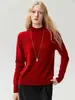 ¡Suave y delicado con la piel! Suéter 100% cachemira para mujer, otoño/invierno, cuello alto medio, tejido de cachemira pura, color liso, manga larga
