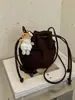 Bolso de Cubo con Cordón de Moda para Mujer 2026 Otoño Nuevo Estilo Versión Coreana para Mujer Bolso de Hombro Único de Cuero Suave Bolso Cruzado de Nicho de Gama Alta