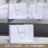 Bolsa de mano tejida de color verde oscuro, bolsa de mano personalizada para tienda de ropa, bolsa de compras duradera, bolsa de regalo para salón de belleza