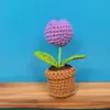 Planta en Maceta Pequeña Terminada, Flor de Hilo Tejida a Mano Transfronteriza, Ramo de Tulipanes Artificiales, Decoración de Escritorio Regalo
