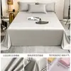 Lençol de Cama Tencel de Verão Peça Única Cor Sólida Solteiro/Casal Quarto de Estudante Cobertor de Seda Gelada Sensação Refrescante Capa de Edredom Fronha Conjunto de Três Peças